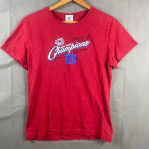 NFL New York Giants XLII Super Bowl Champions 2008 T-Shirt Patriots Womens L Red